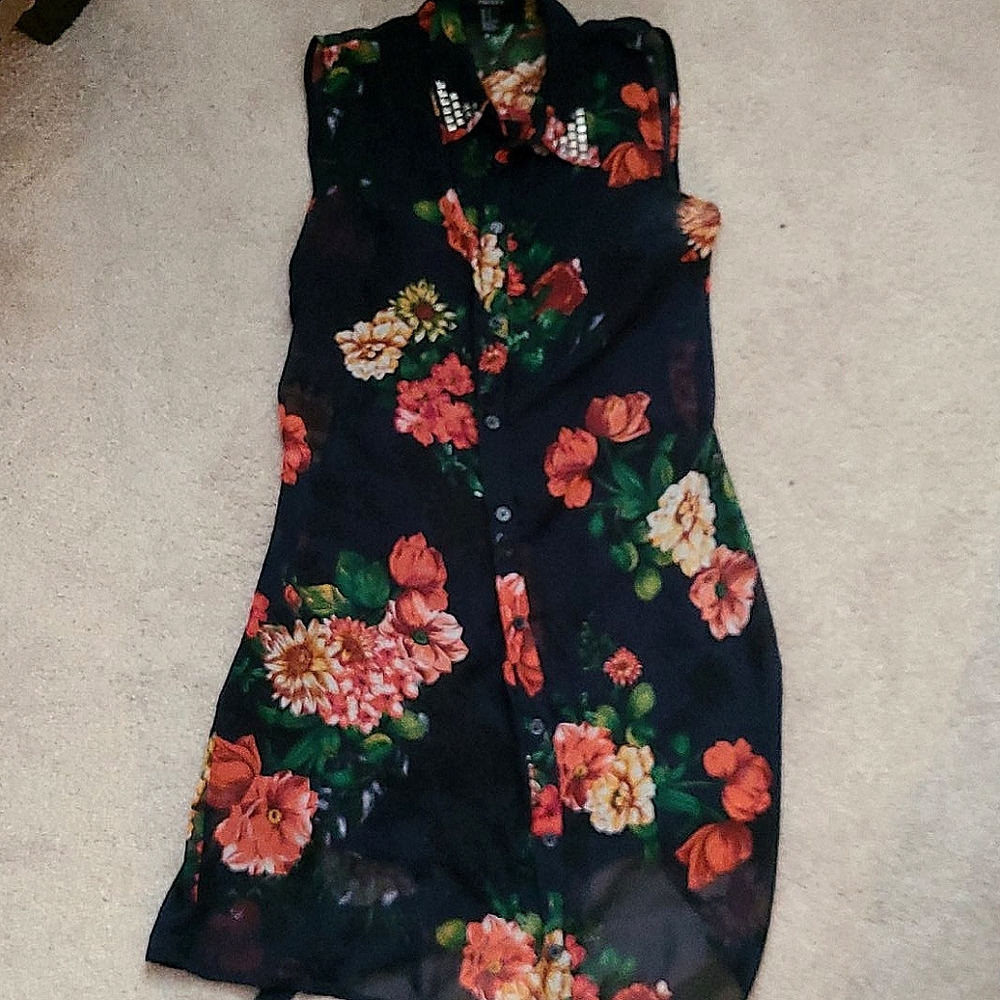 Belted floral summer dress